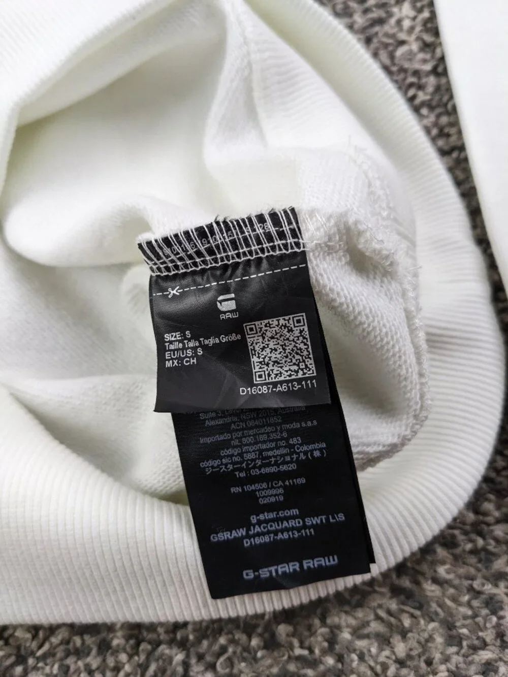 NWT G-Star Raw Sweater Jacquard GSRAW Spellout Off White Mens Small *Flaw - Picture 4 of 11